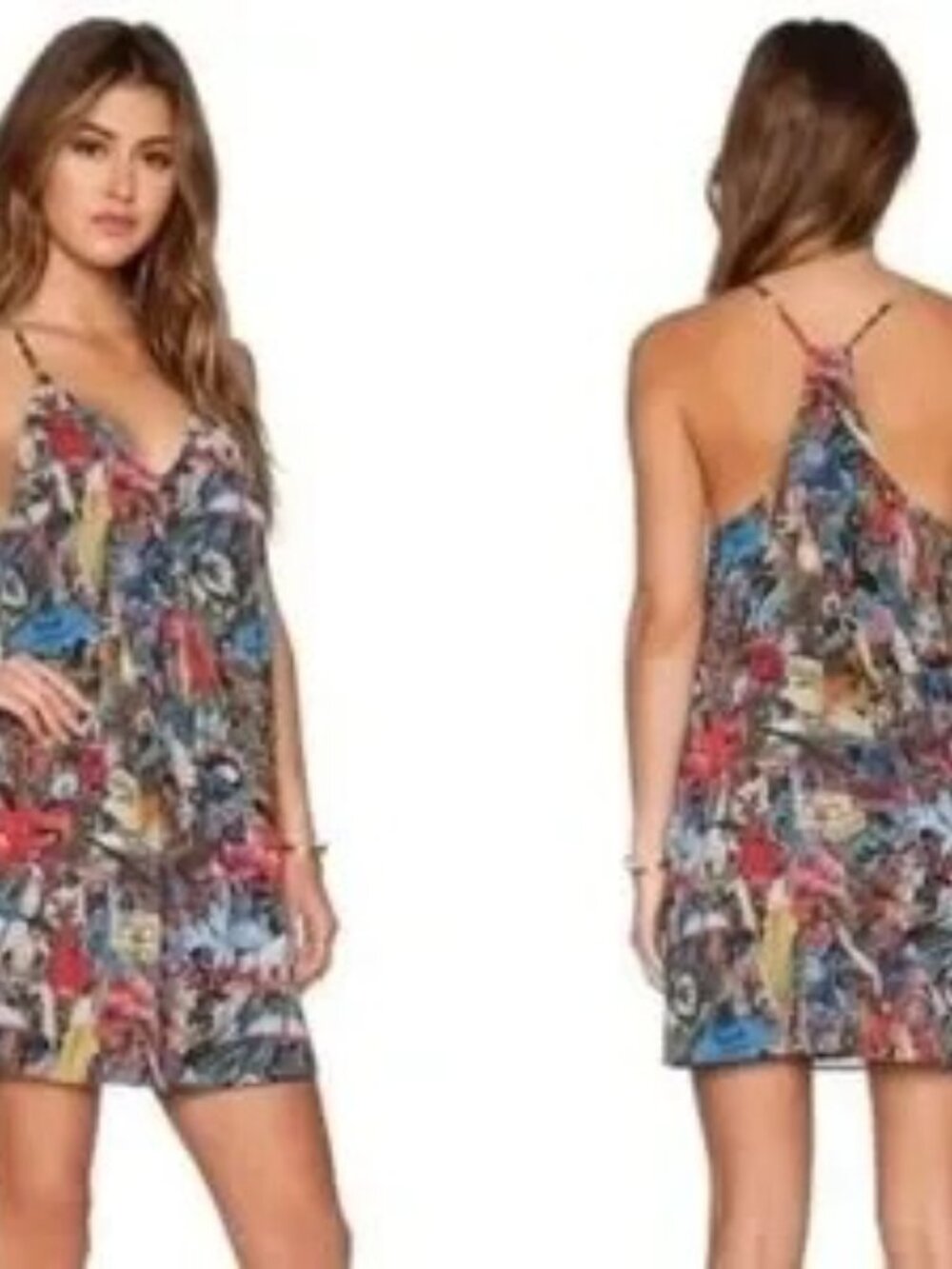 Alice + Olivia Silk Floral Strappy Mini Sundress - Picture 5 of 5